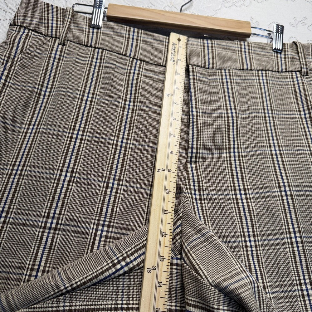 Ava & Viv Dress Pants Womens 22W Brown Plaid Tapered Ankle Stretch Workwear - Picture 5 of 11